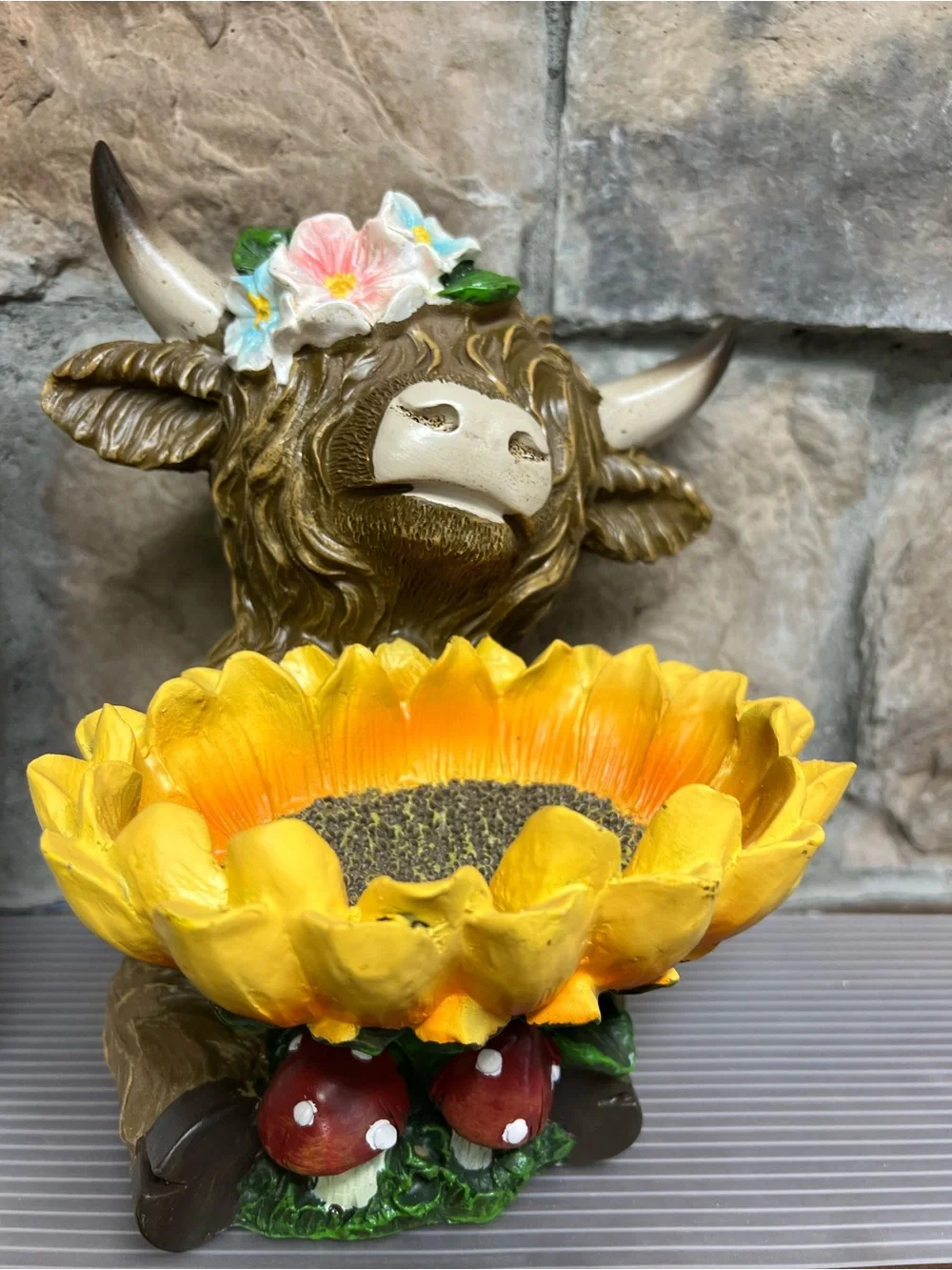 Decorative Highland Cow & Sunflower Wall Sign - Yellow Accent